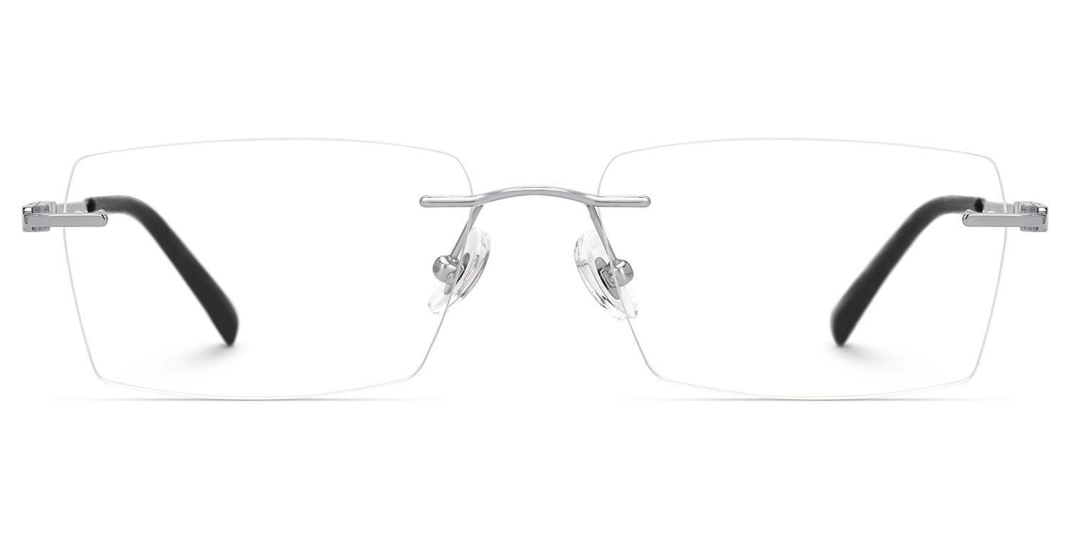 Dinny Rectangle Silver Frame Glasses | ZEELOOL Canada0