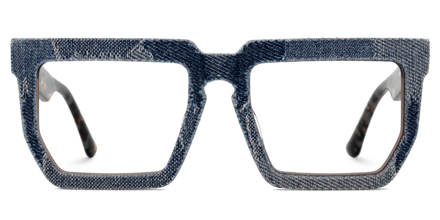 Rectangle Daniela Denim Blue Frame Glasses0