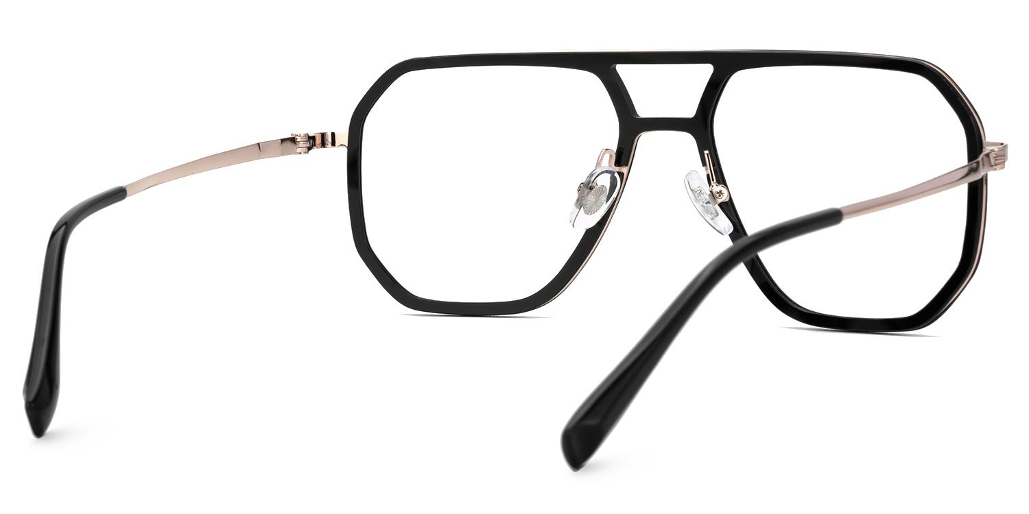 Jefri Black Frame Glasses with Aviator Style Online | ZEELOOL Canada3