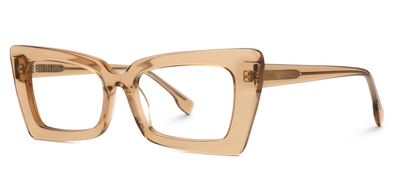 Newell Rectangle Translucent Brown Frame Glasses | ZEELOOL Canada1