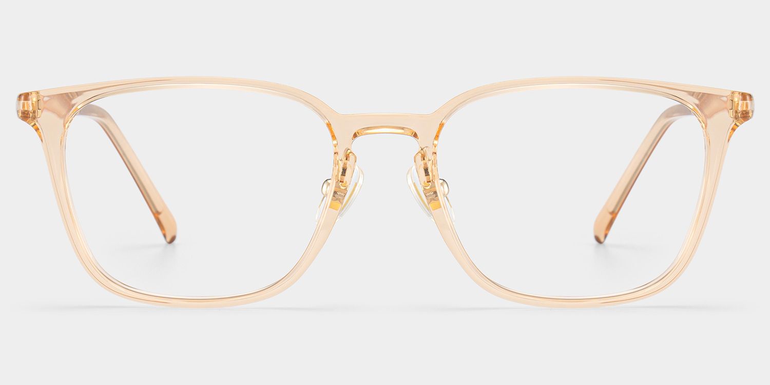 Lily Rectangular Round Glasses in Light Yellow Frame | ZEELOOL CANADA1