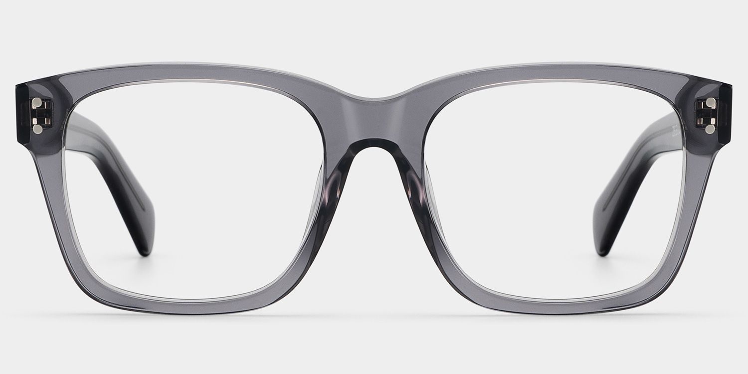Fussell Square Gray Full-Frame Glasses | ZEELOOL Canada0