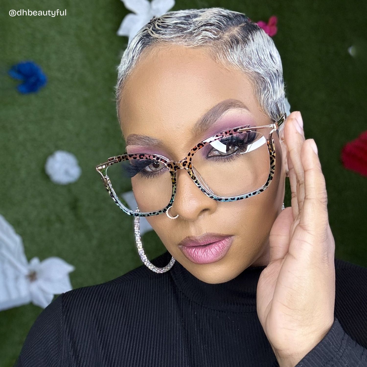 Spring hinges Sidibe Eyeglasses, Sidibe Blue leopard Glasses -Zeelool7