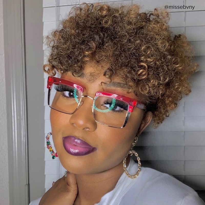Kiana Square Bright-Pink Frame Glasses | Zeelool4