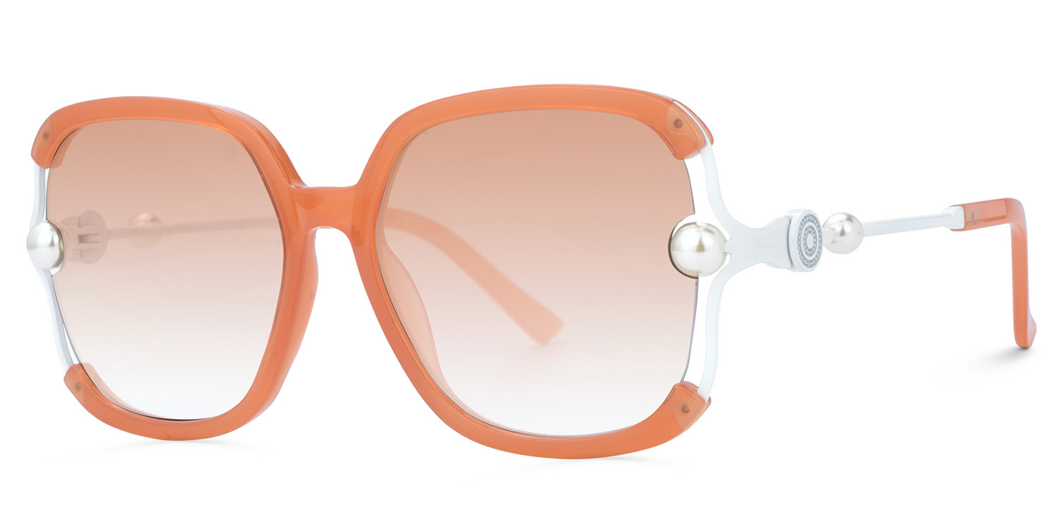 Steffanie Square Orange Sunglasses1