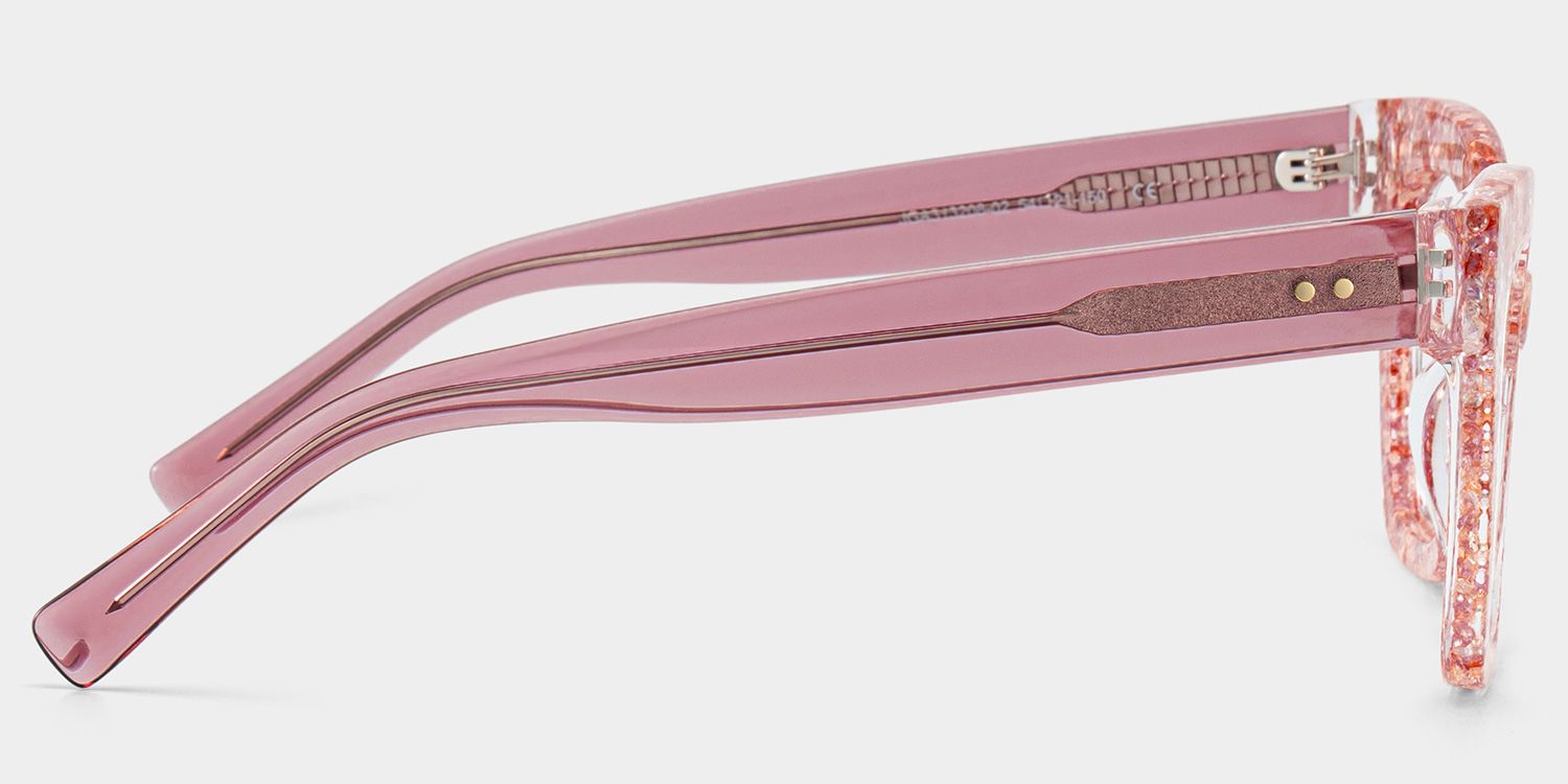 Renata Square Pink Glitter Glasses Frames for Women | ZEELOOL4