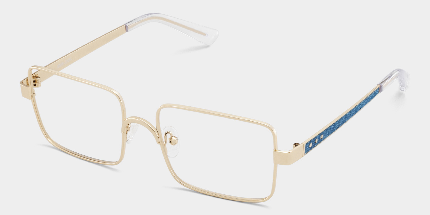 Gavin Eyeglasses in Rectangle Gold Frame | ZEELOOL Canada3