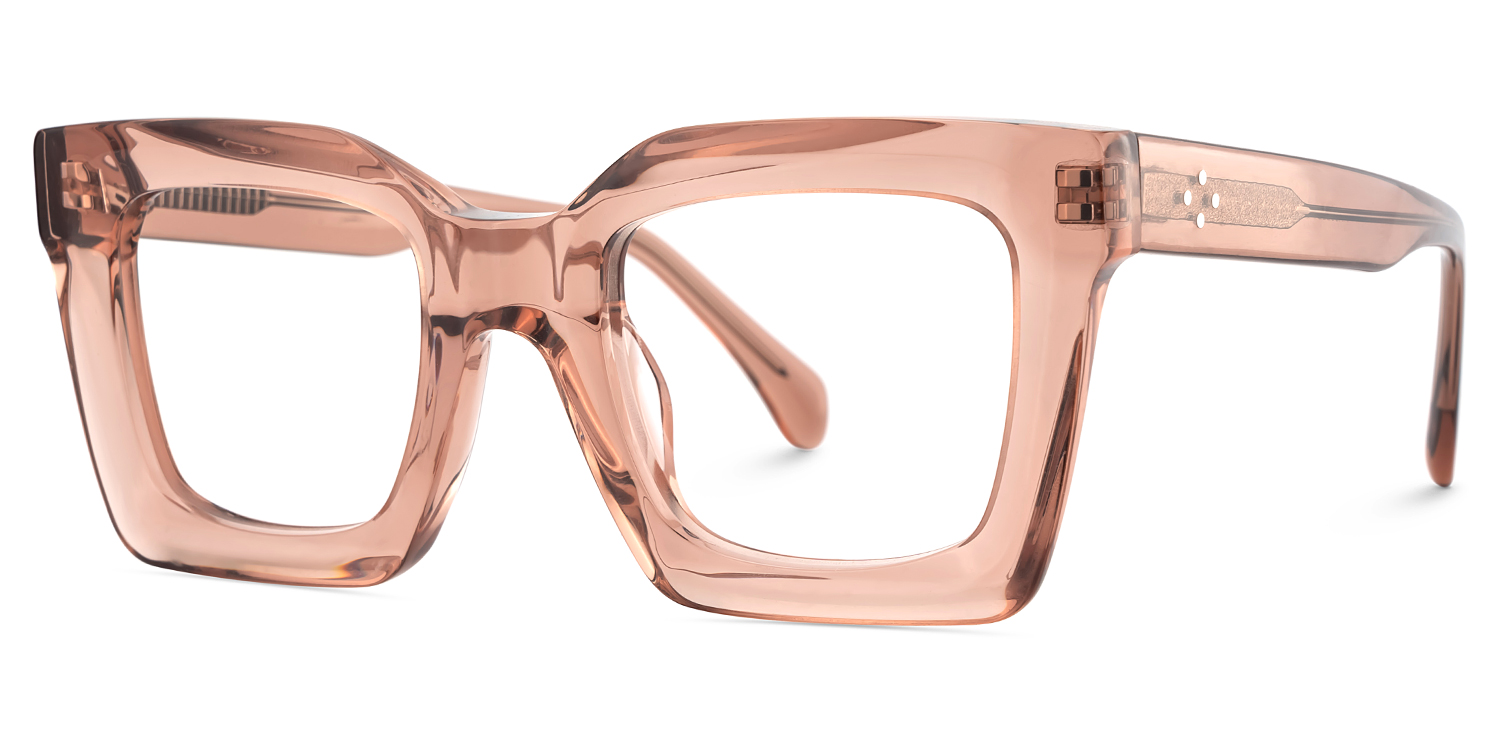 Lobo Square Champagne Eyeglasses & Glasses Frames2