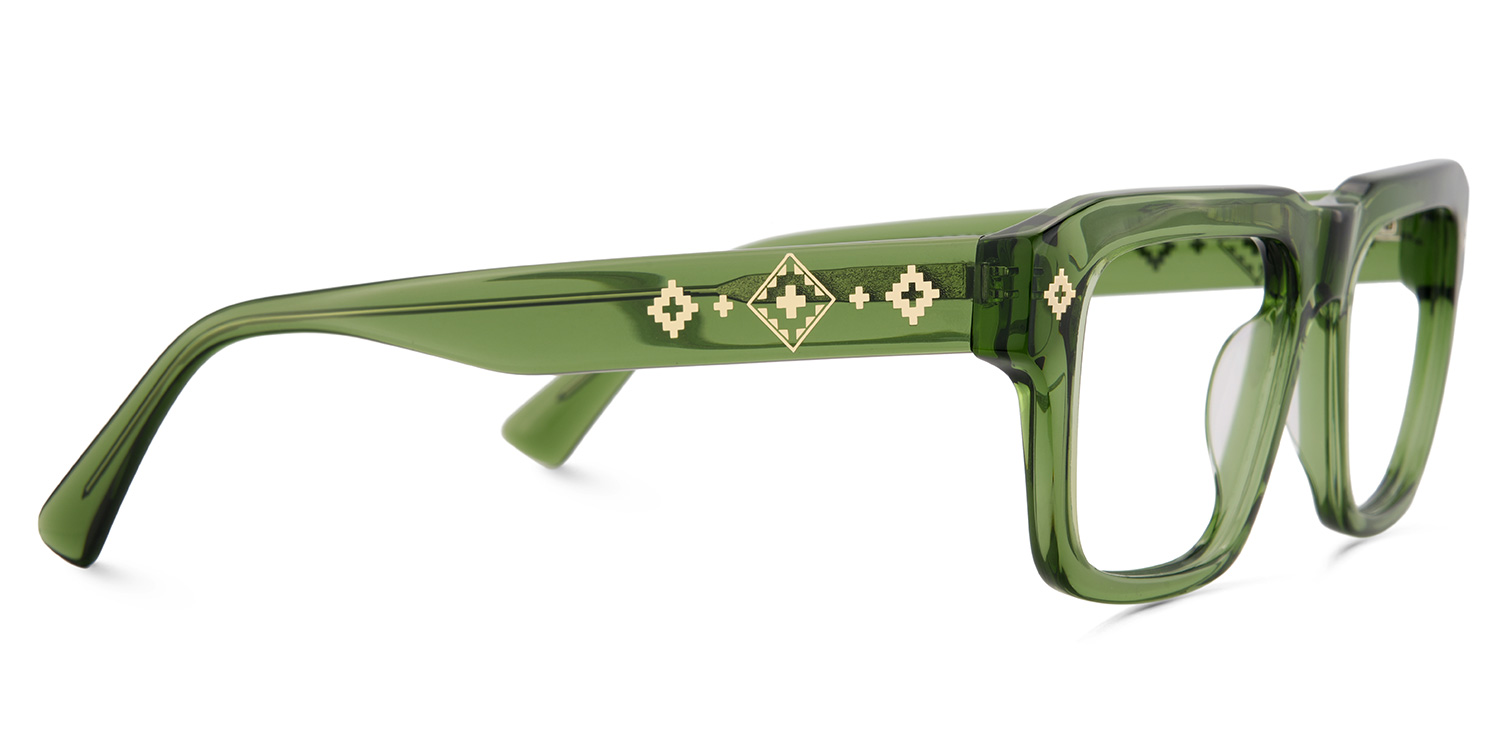 Ramdass Rectangle Green Glasses4