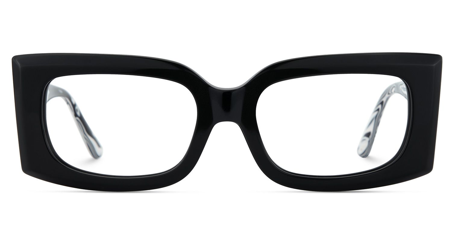 Orduno Black Rectangle Shape Eyeglasses | ZEELOOL Canada1