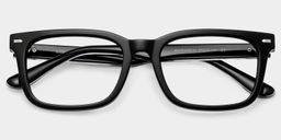 Patrick Rectangle Black Glasses2