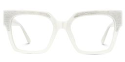 Merelin Square White Glasses0