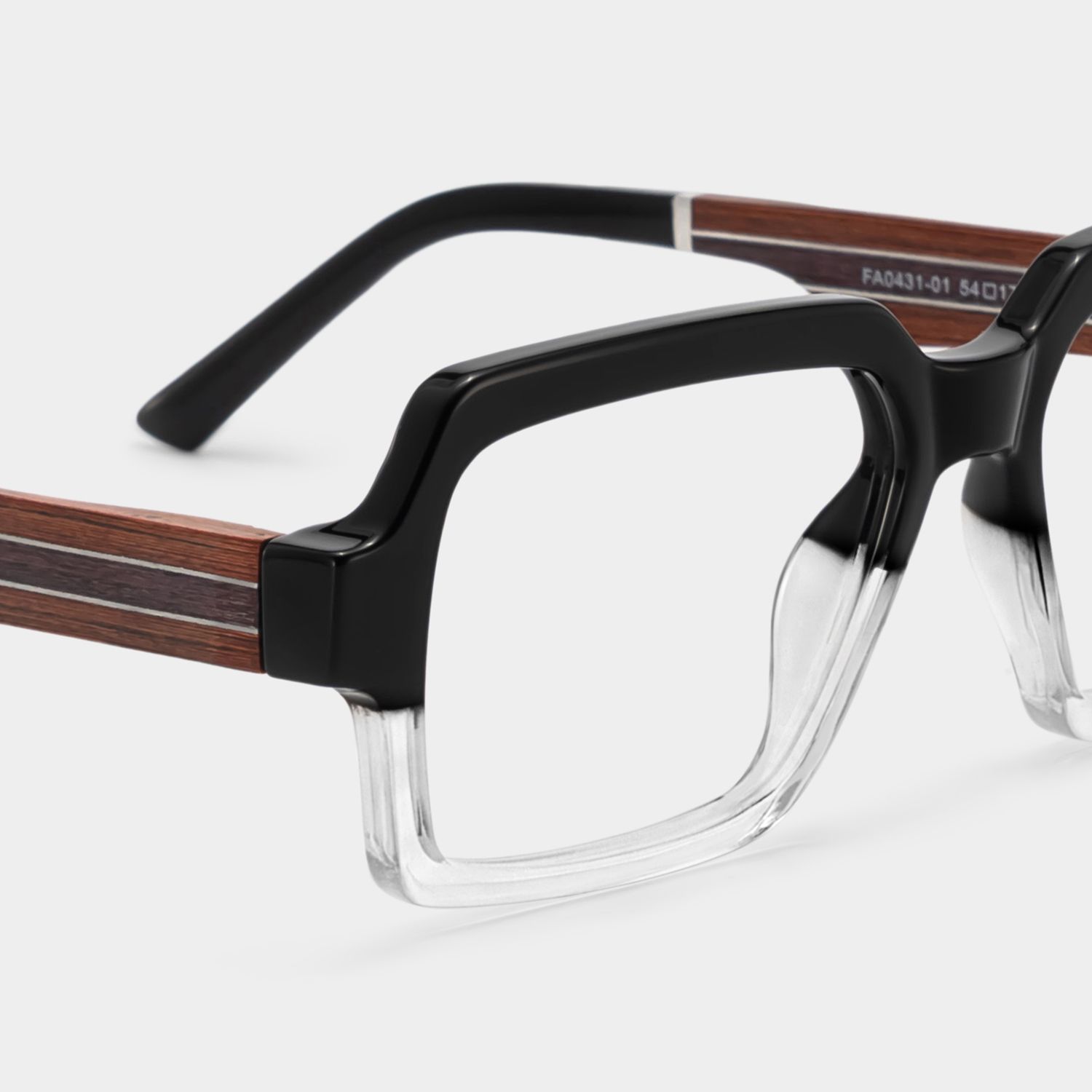 Jack Rectangle Black & Clear Frame Glasses | Zeelool6