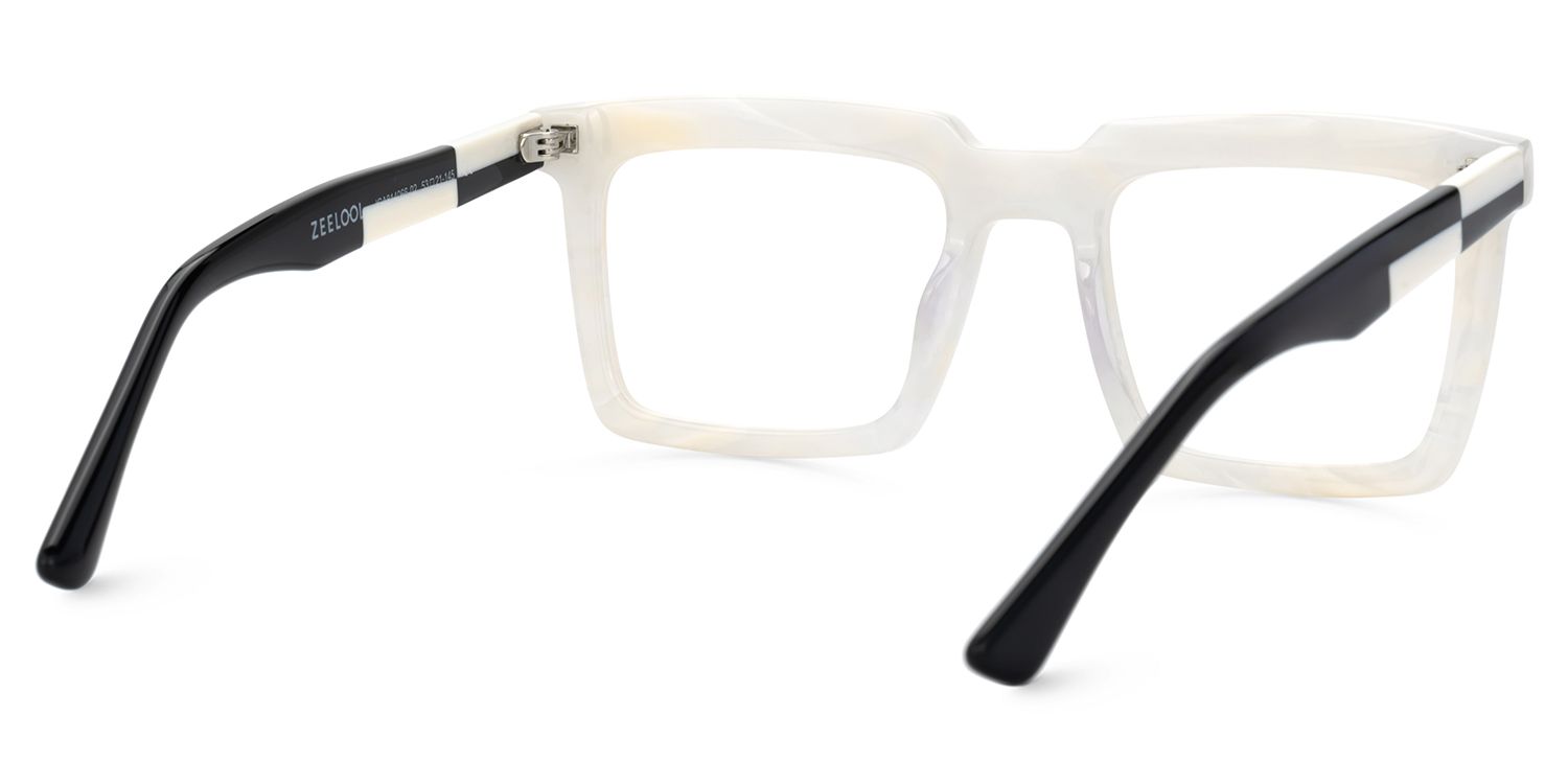 Leblanc Square White Acetate Glasses for Men | ZEELOOL Canada4
