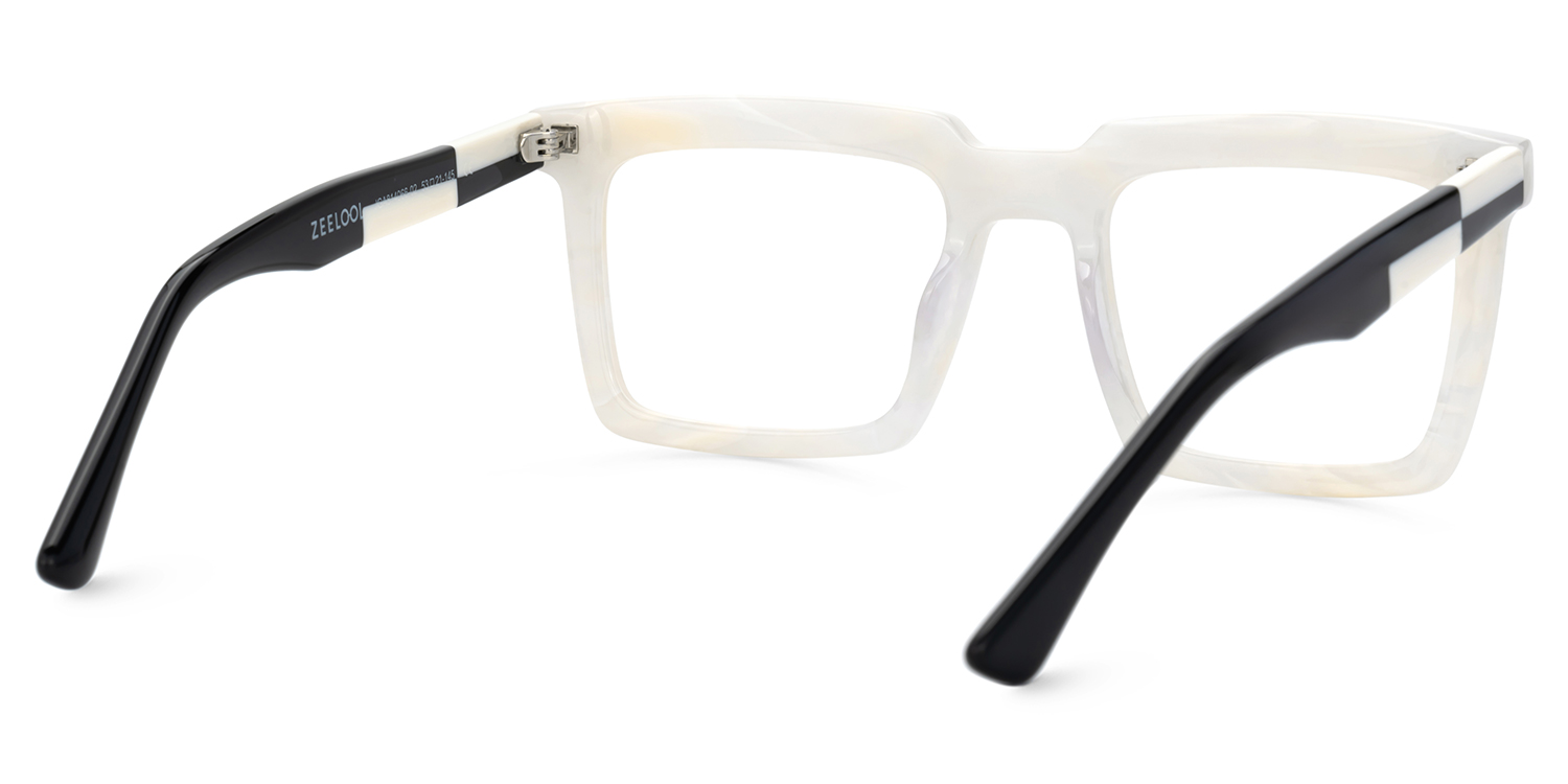 Leblanc Rectangle White Glasses4