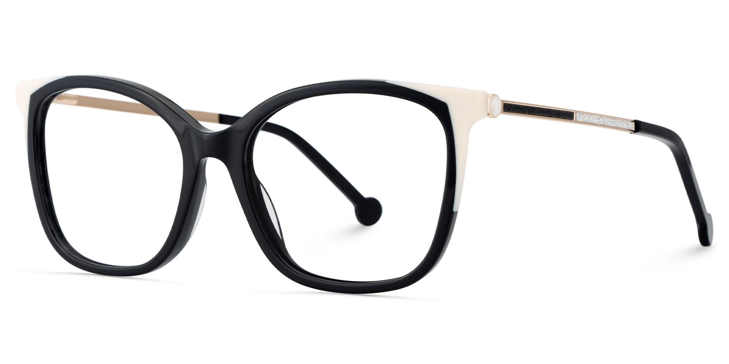 Nico Eyeglasses in Square Black White Frame | ZEELOOL Canada3