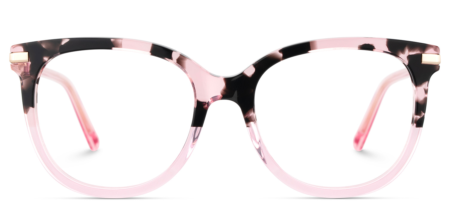 Mailyn Round Pink Tortoise Glasses1