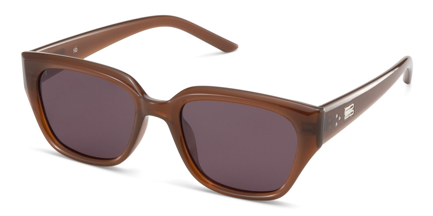 Serene Brown Clear Cat eye Polarized Sunglasses Online | ZEELOOL Canada2
