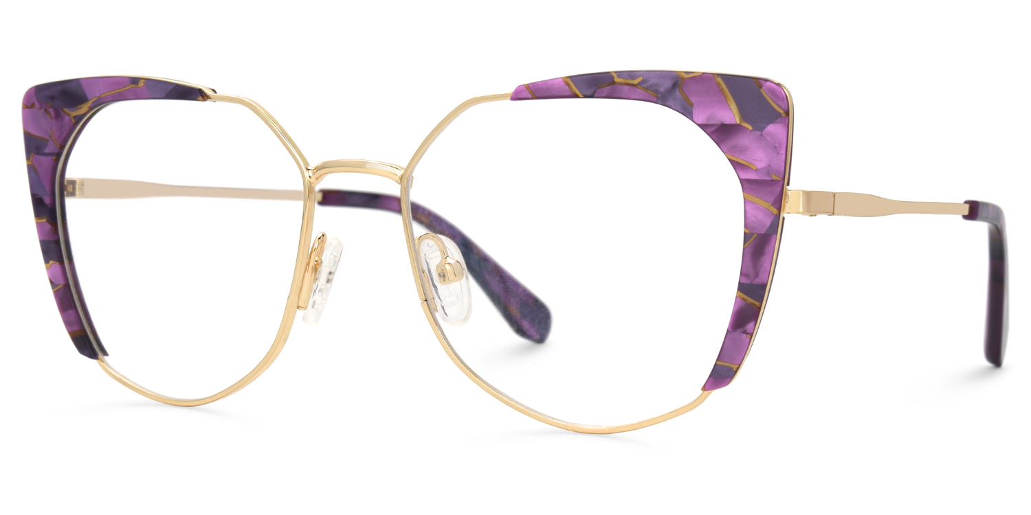Ketty Prescription Purple Cat Eye Glasses Frames | ZEELOOL Canada1