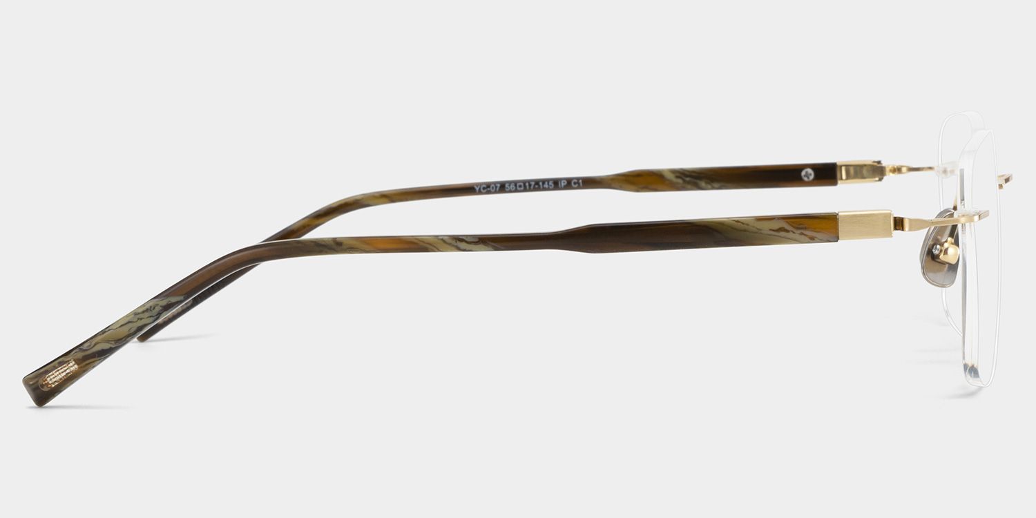 Claire Rectangle Gold Frame Eyeglasses for Man| ZEELOOL Canada5