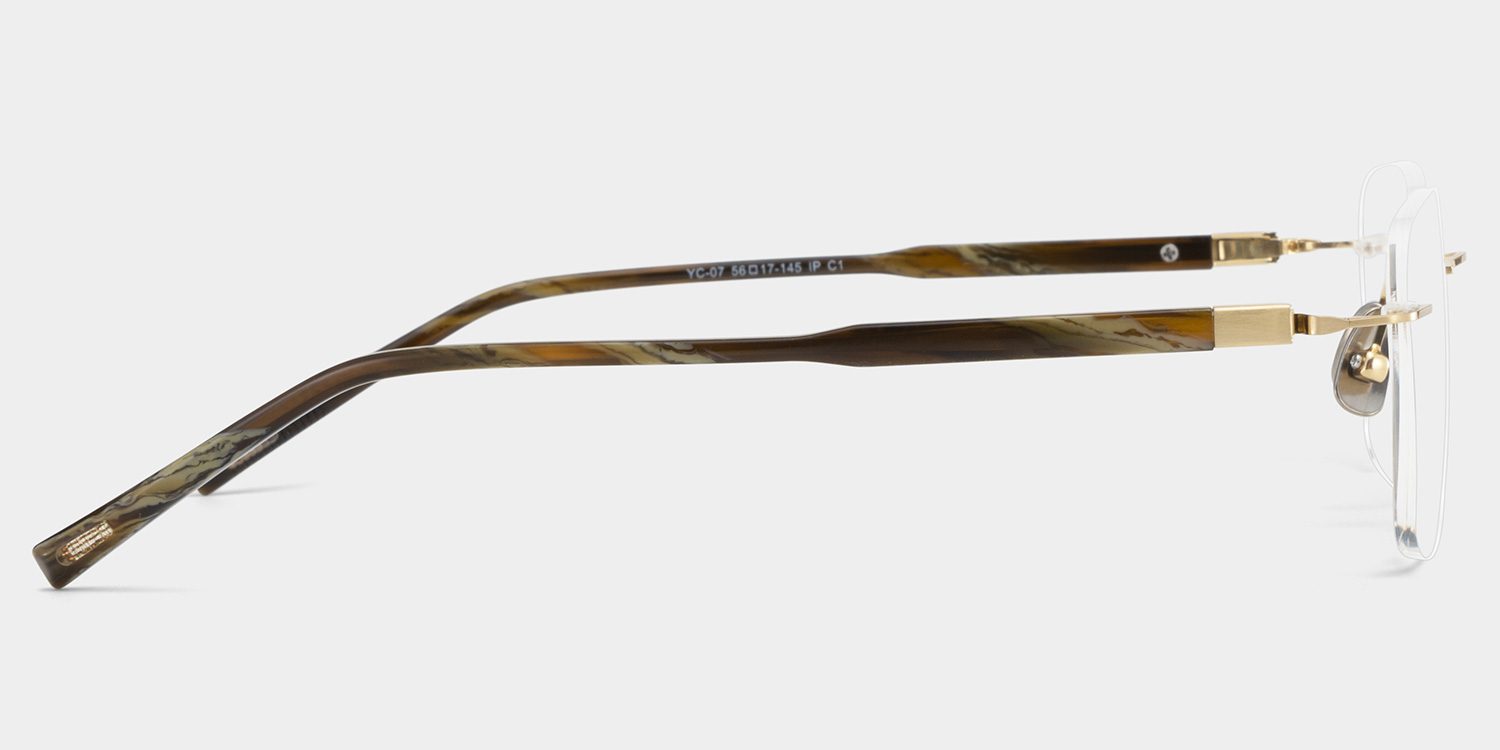 Claire Rectangle Gold Glasses5