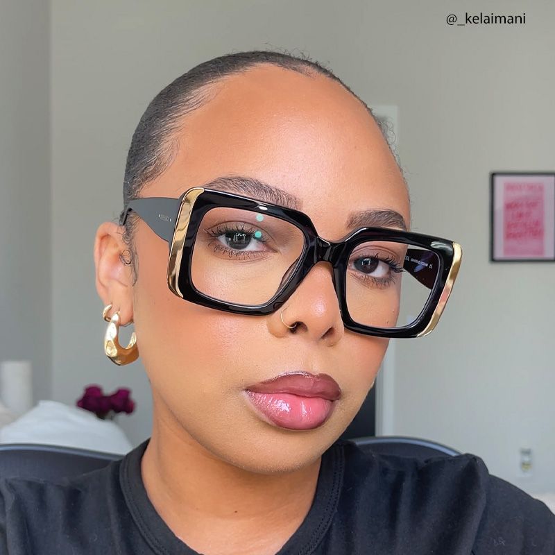 Black Rectangle Eyeglass Frames - Jesse Acetate Frame Glasses4