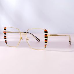 Errica Black Orange Geometric Glasses0