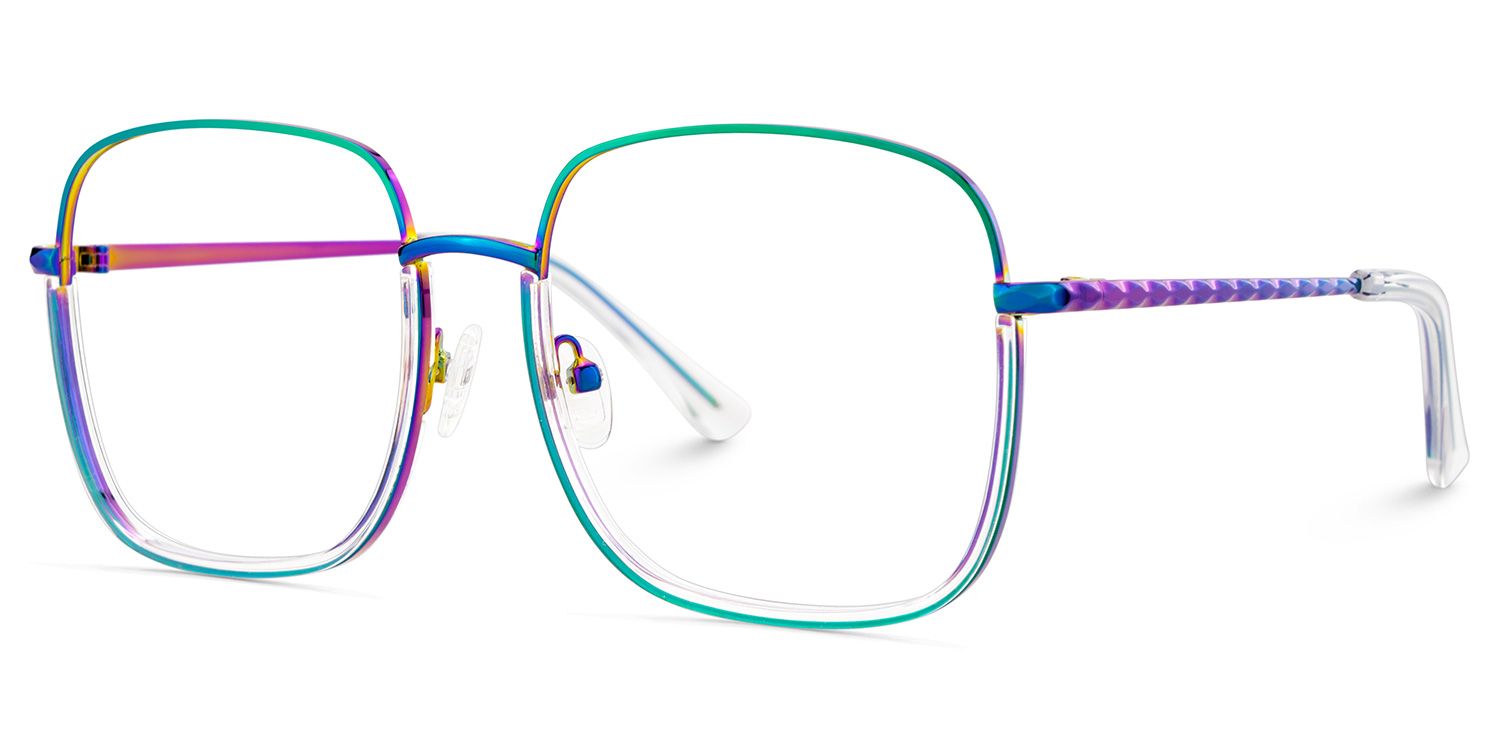 Wade Square Iridescent Color Frame Glasses for Women | ZEELOOL Canada3