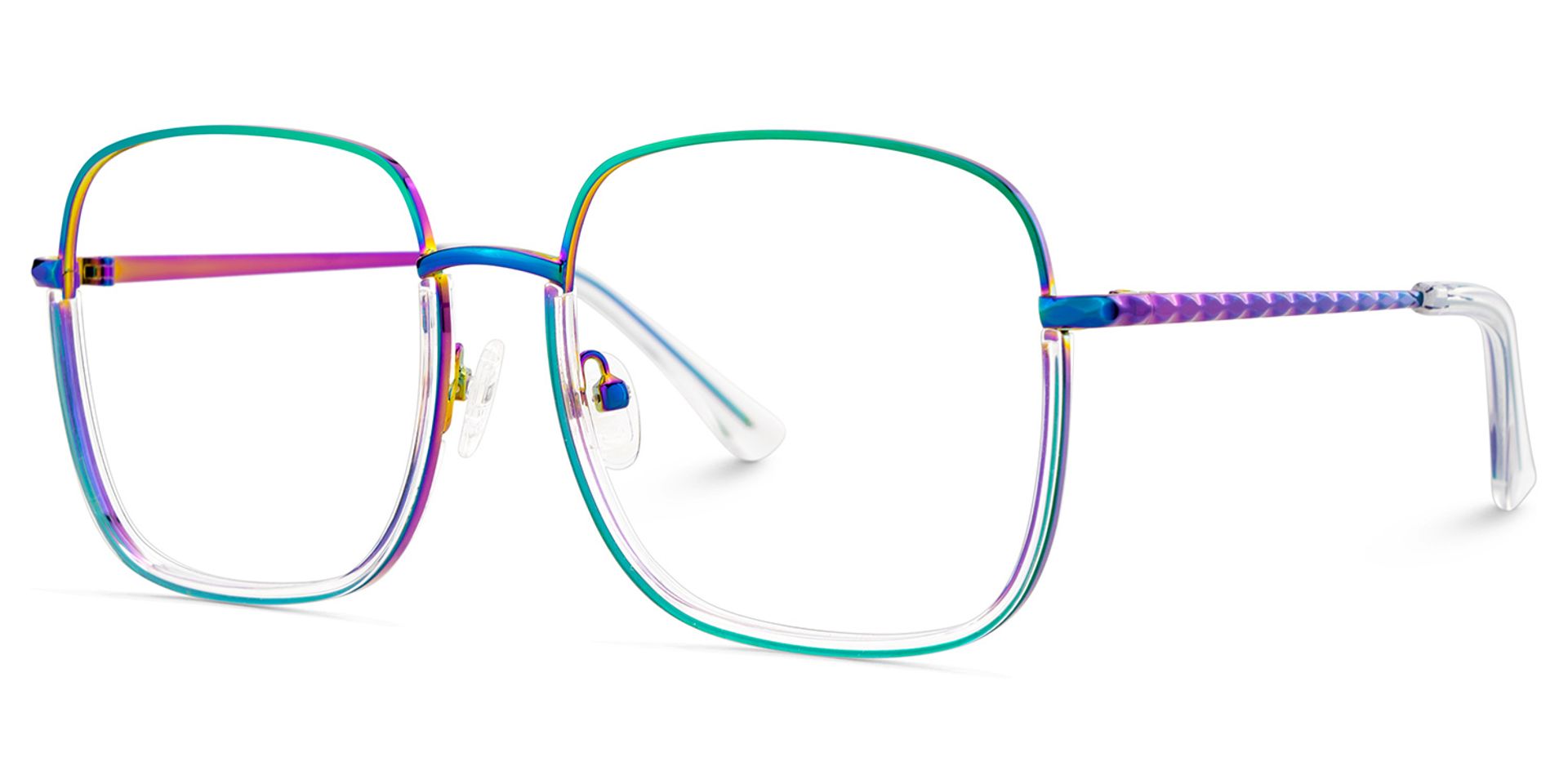 Wade Square Iridescent Color Frame Glasses for Women | ZEELOOL Canada3