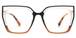 Quinn Geometric Black Orange Glasses0