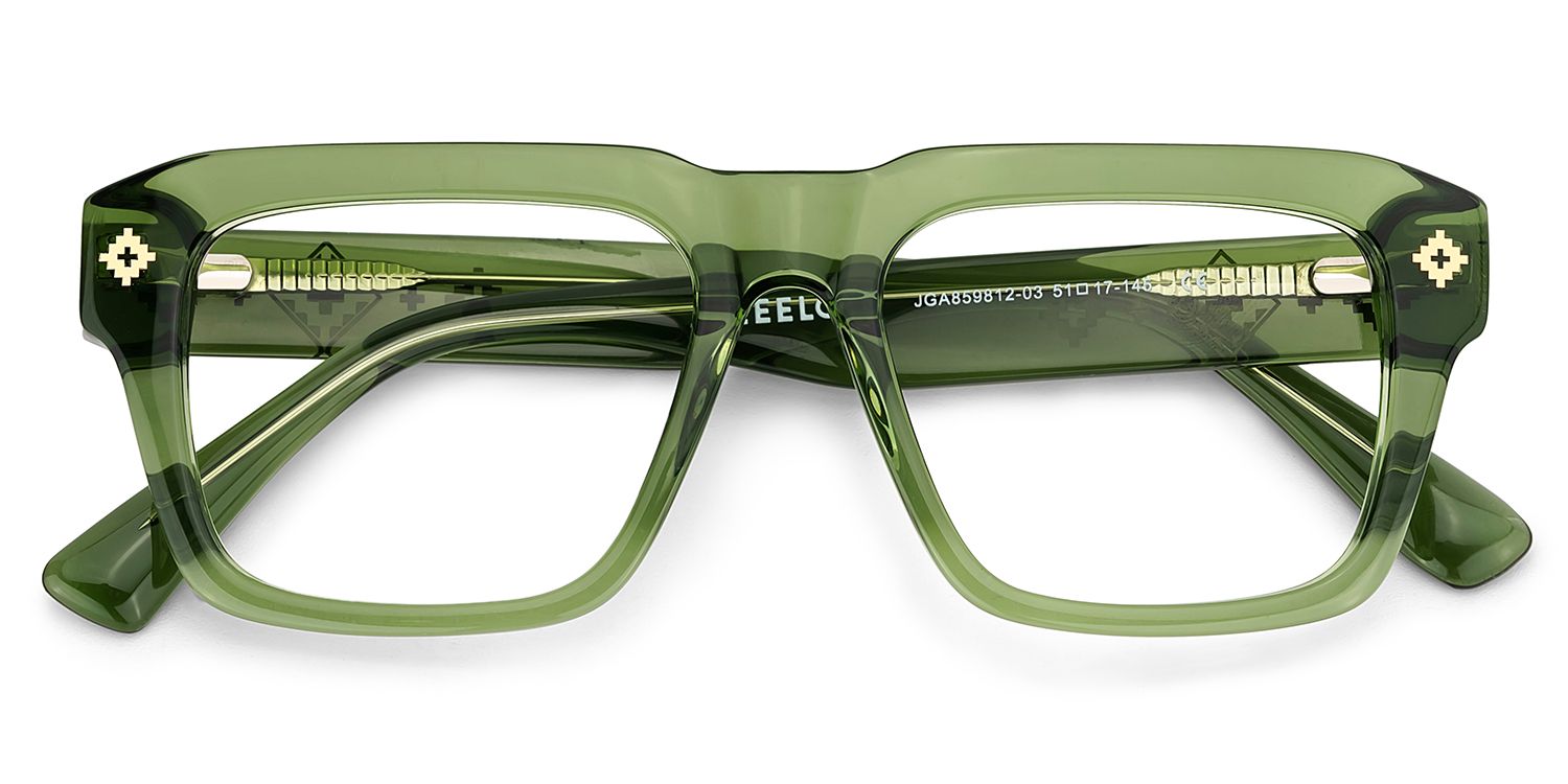 Ramdass Green Rectangle Prescription Glasses | ZEELOOL Canada2