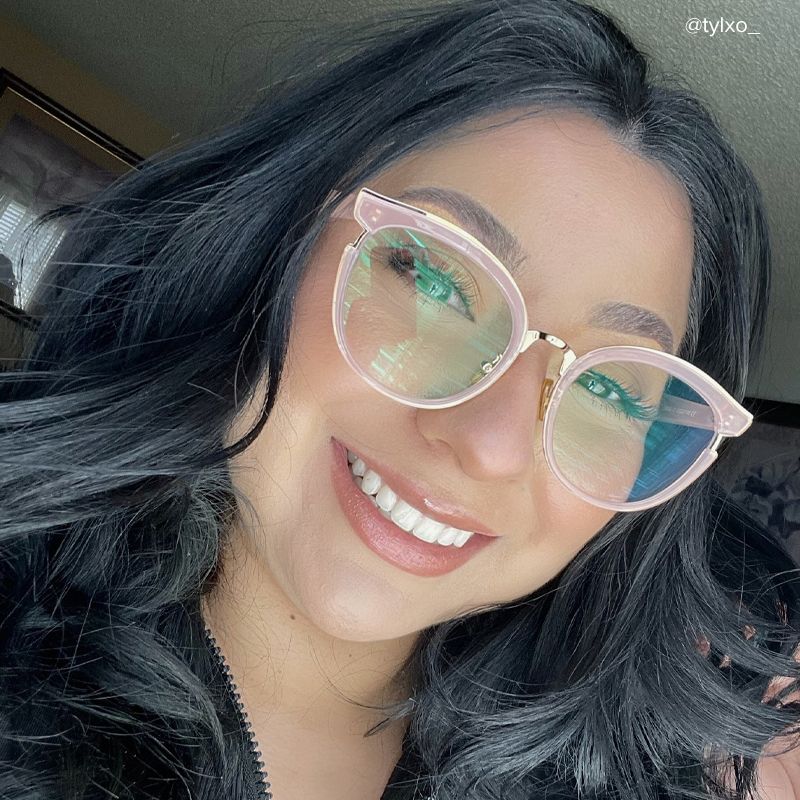 Eleanore Cat Eye Pink Frame Glasses | ZEELOOL Canada11