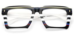 Kenish Black White Square Glasses2
