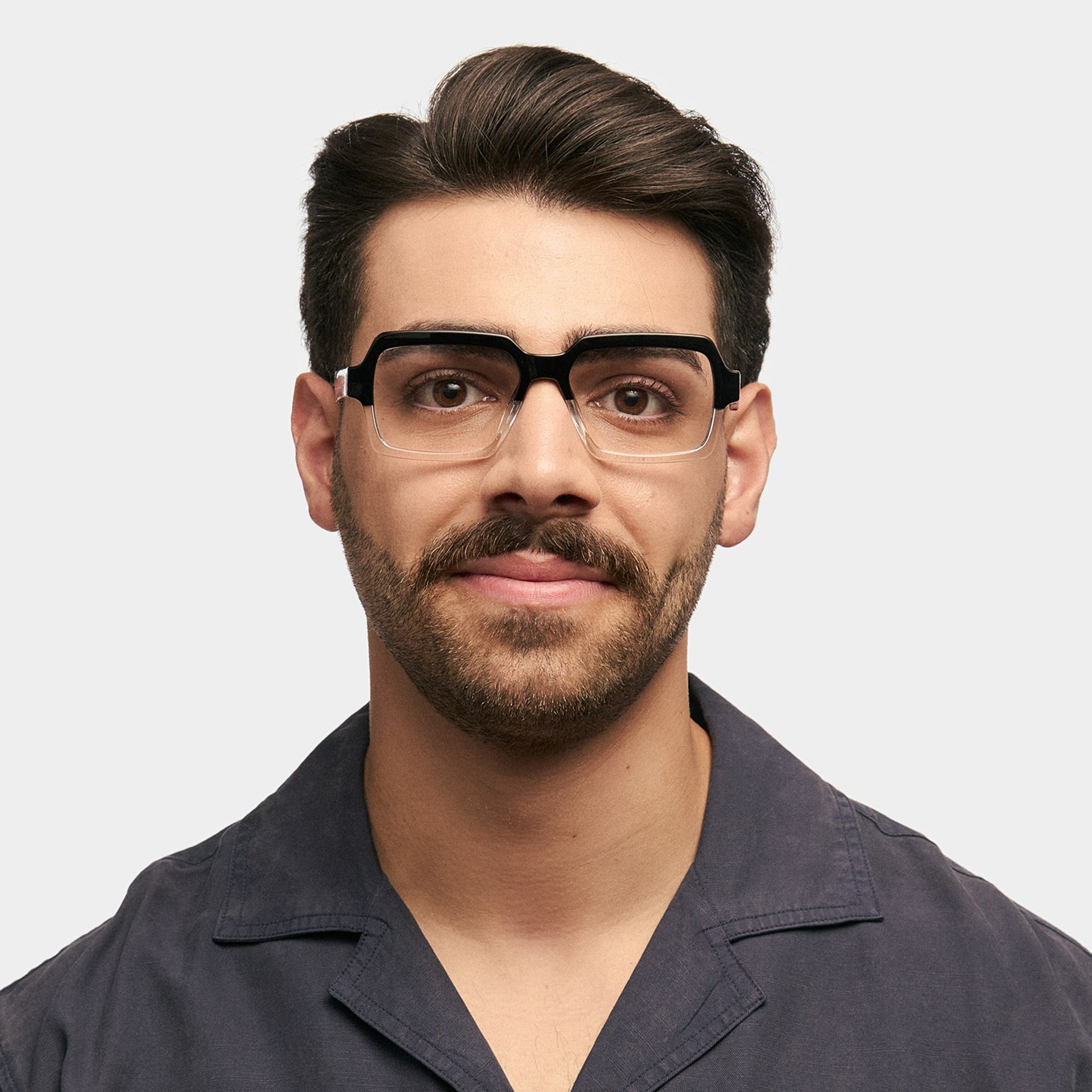 Jack Rectangle Black & Clear Frame Glasses | Zeelool0