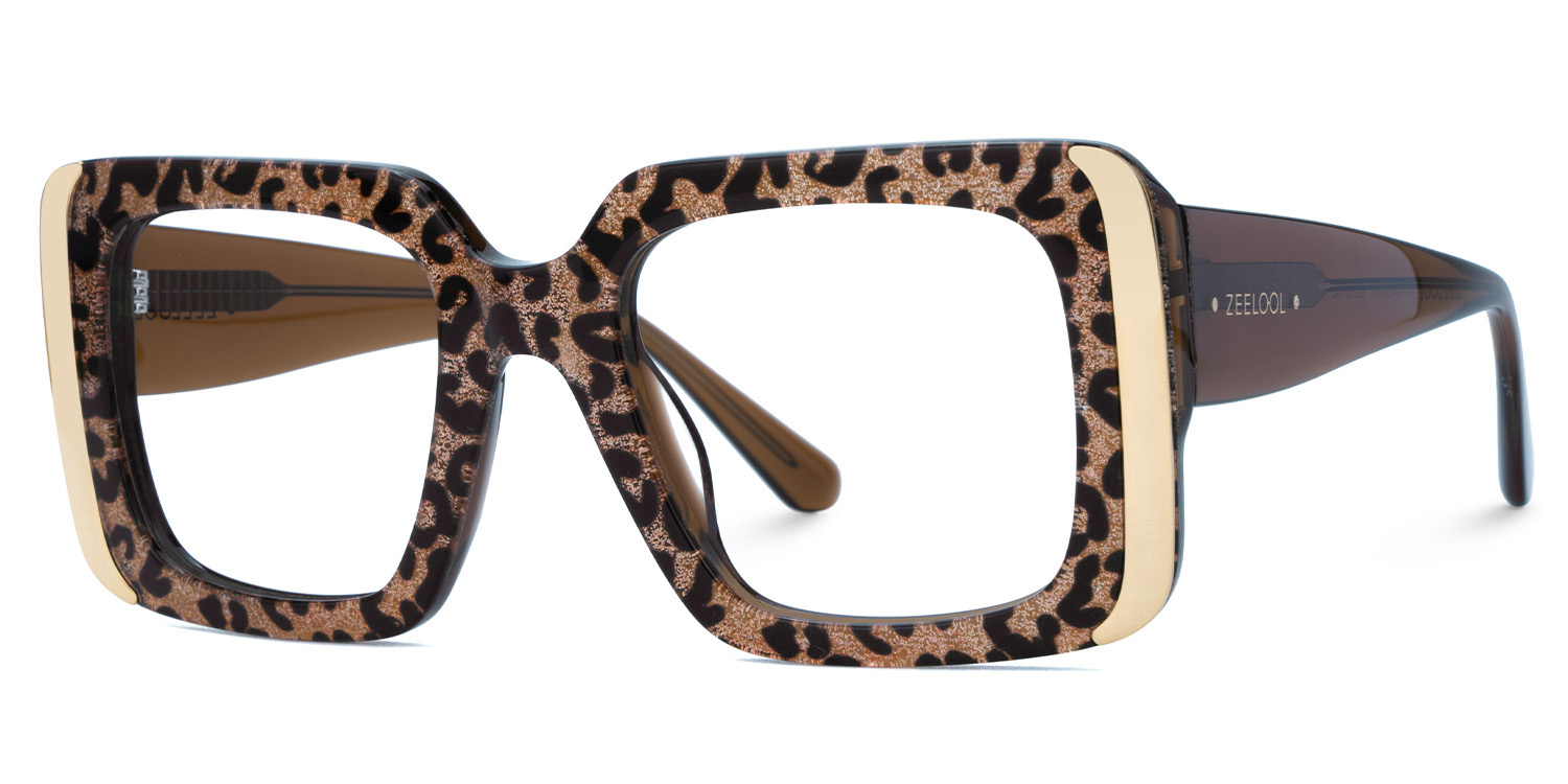 Jesse Rectangle Leopard Glasses1