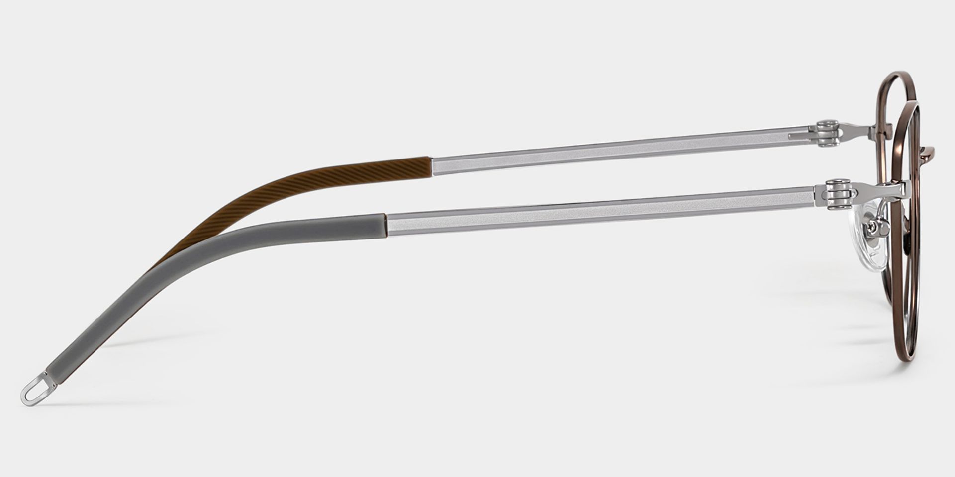 Nicole Brown Metal Glasses in Wide Rectangle Frames | ZEELOOL3