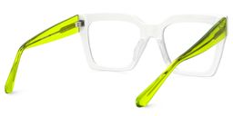 Morreen Square Neon Green Zebra Glasses3