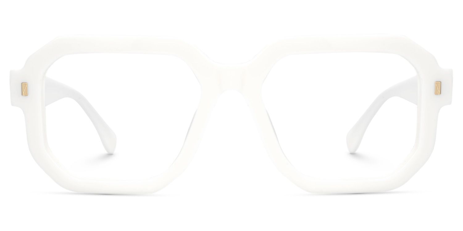 Joeann White Geometric Designer Eyeglasses0