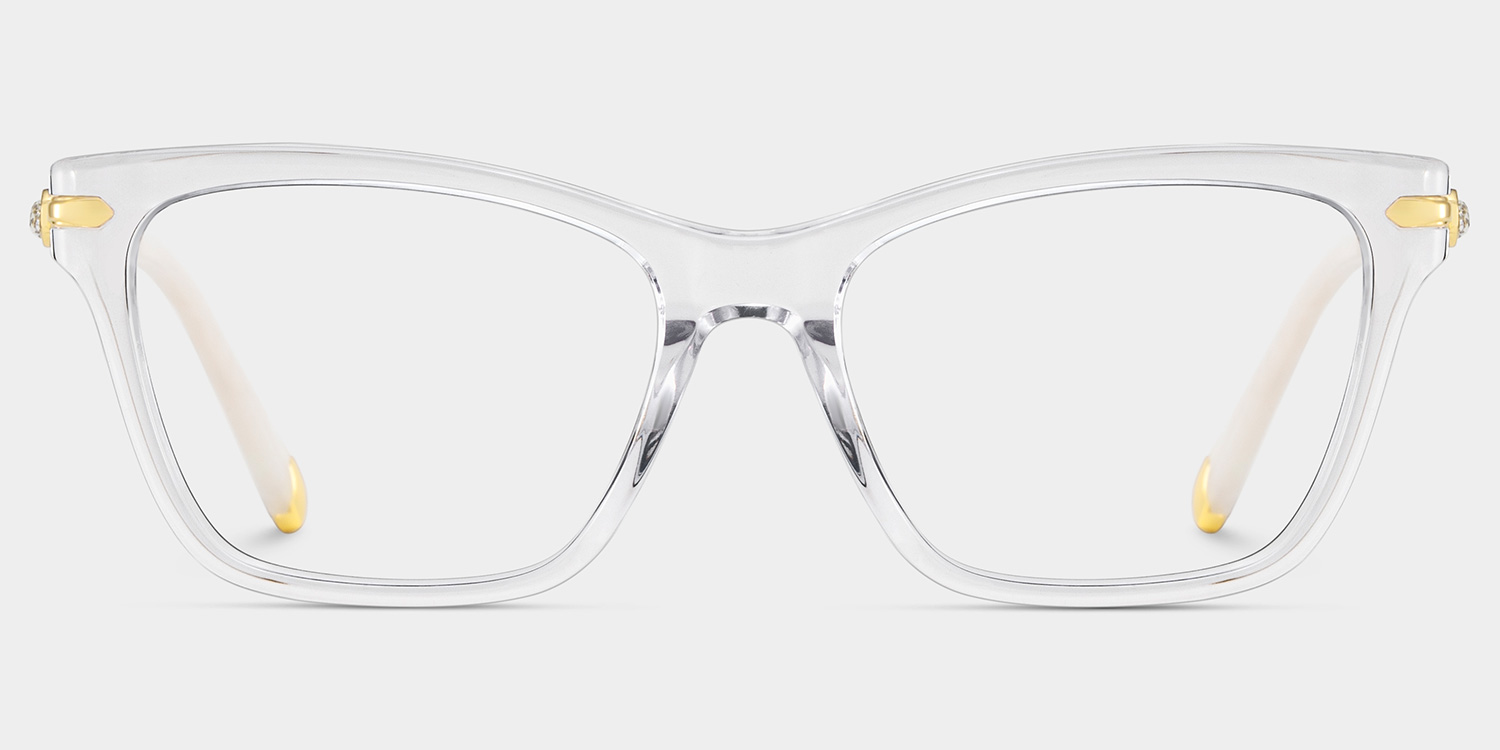 Cat eye Crystal Eyeglasses- Amelia Mixed Frame Glasses1