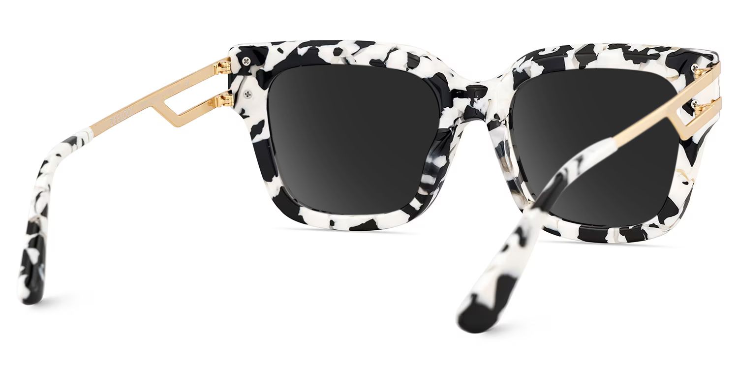 Square Cat-Eye Glasses With Cow Pattern4