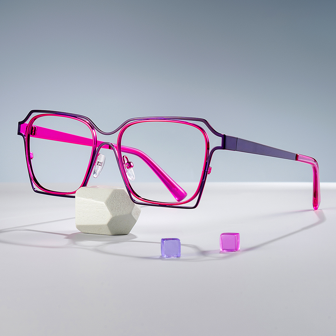 Foday Geometric Purple Glasses0