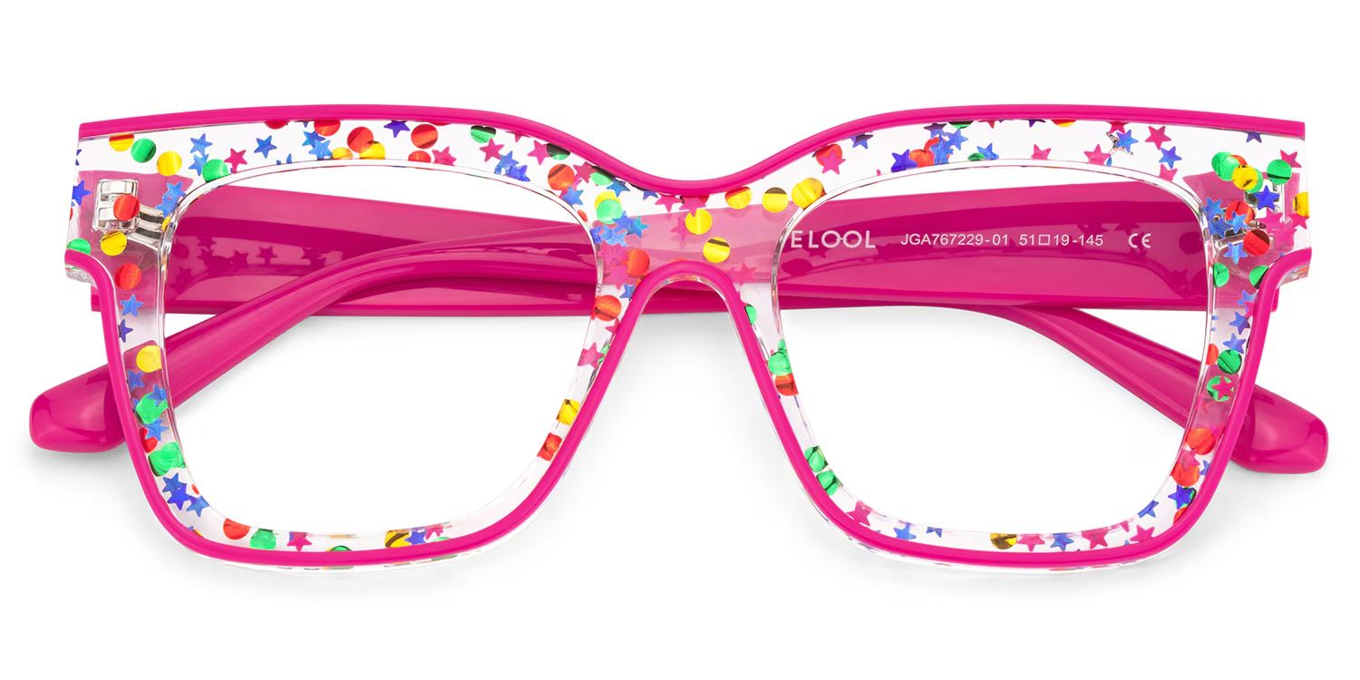 Zerica Eyeglasses in Square Red Rose Eyeglasses | ZEELOOL Canada3