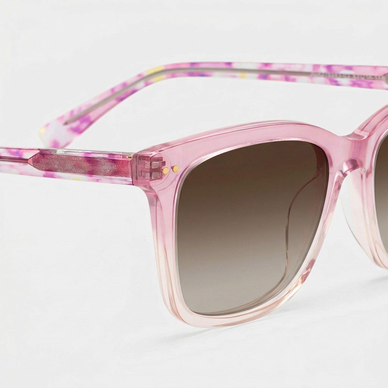 Layla Floral Pink Square Acetate Glasses for Women | ZEELOOL4