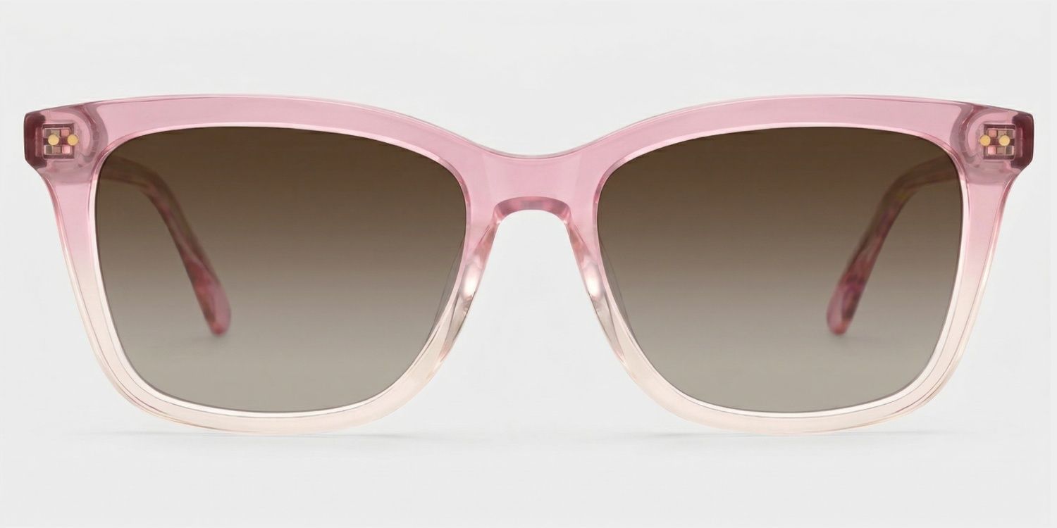 Layla Floral Pink Square Acetate Glasses for Women | ZEELOOL0