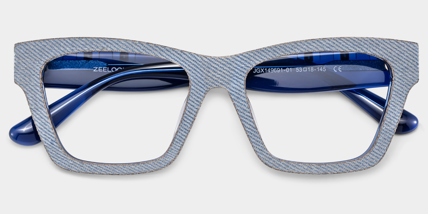Cecilia Blue Frame Glasses with Rectangle Frame Online | ZEELOOL Canada2