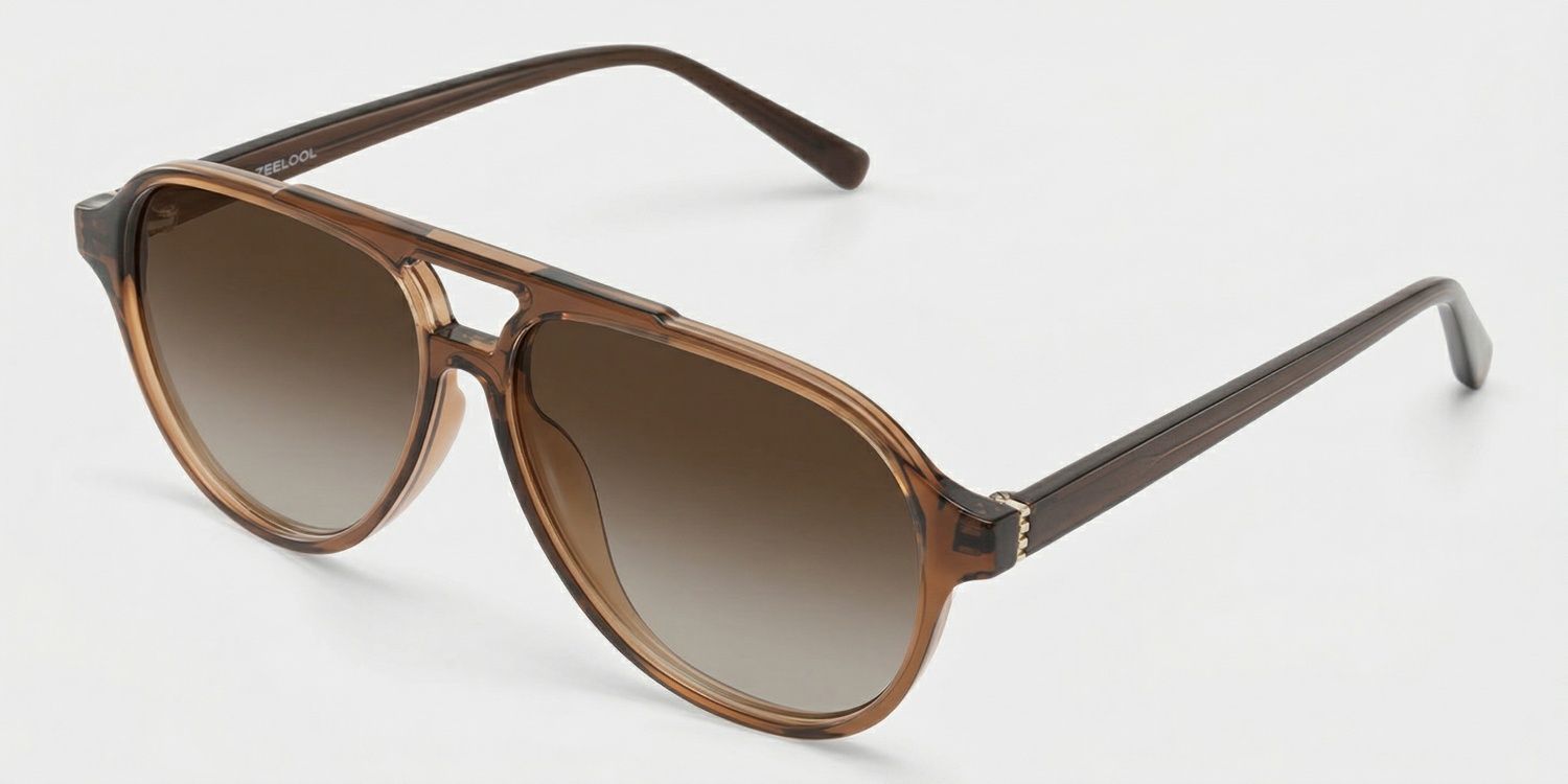 Drew Brown and Orange Aviator Glasses for Women | ZEELOOL2