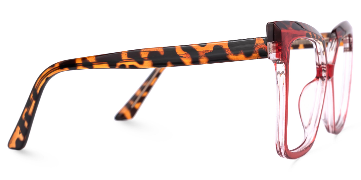 Square Eboney Red Glasses deals -Zeelool Glasses3