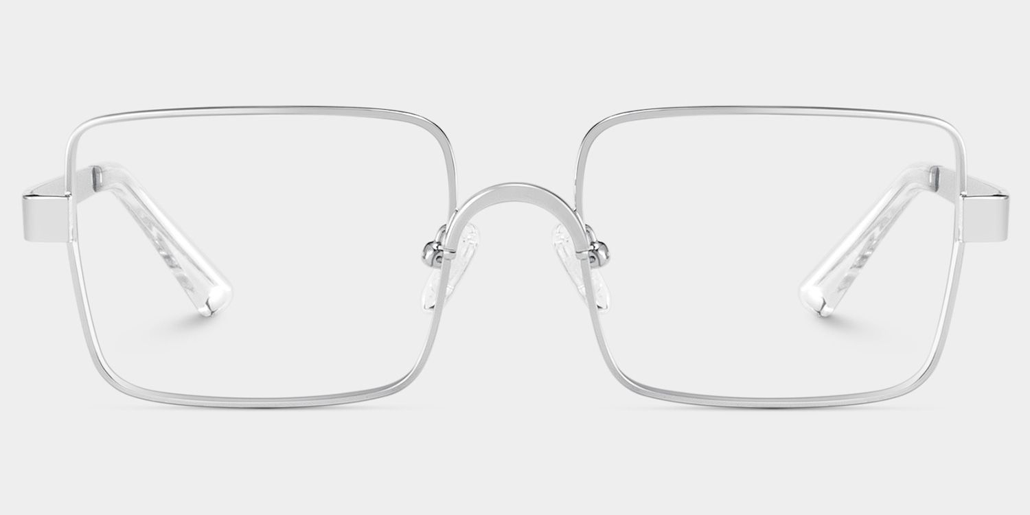 Gavin Eyeglasses in Rectangle Silver Frame | ZEELOOL2