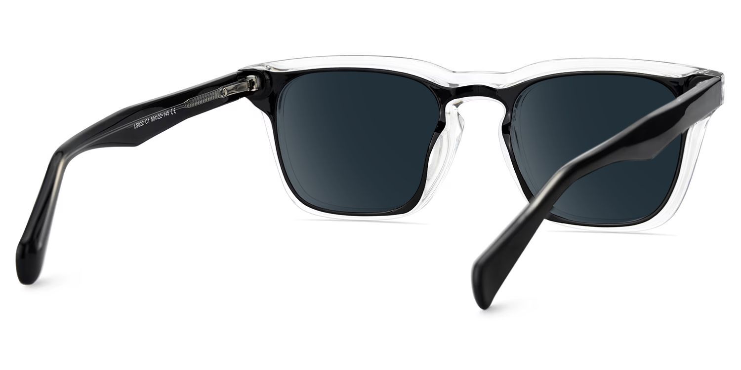 Tr90 Eyeglasses Frames With Rectangle Shape and Black Clear Color4