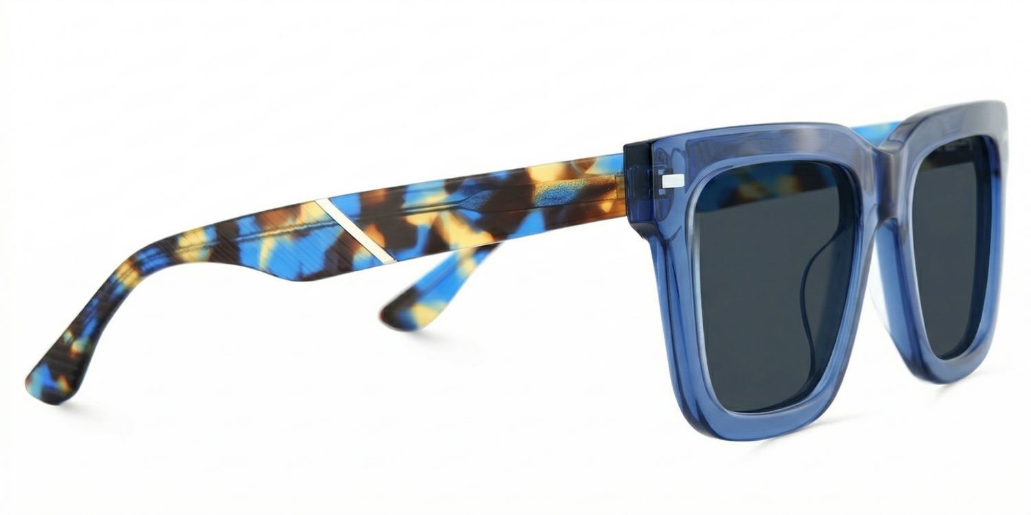 Redina Square Sunglasses with Acetate Blue Frames | ZEELOOL CA3